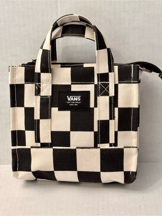 Vans Handbags - Vans Lil Pergs Checkerboard Crossbody Canvas Tote Bag Black Cream 8x7x3